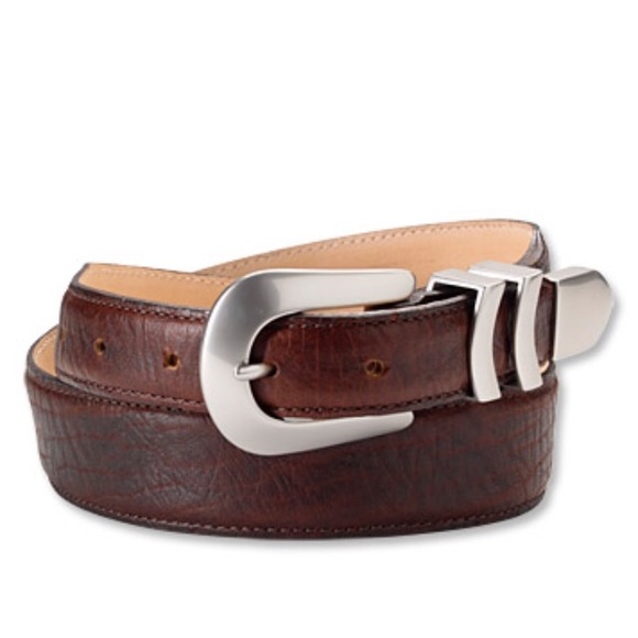 🔥”HOST PICK” BISON TAPERED-EDGE BELT W/ SILVER BUCKLE - Picture 1 of 3